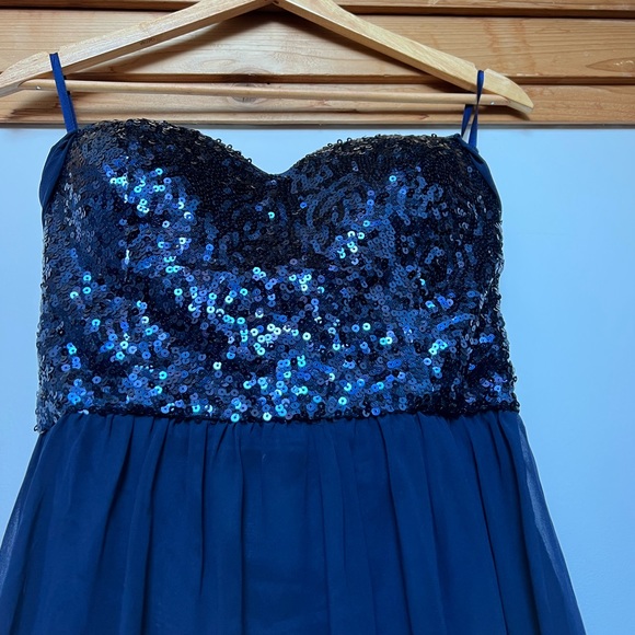 Sapphire Blue. Great sequin prom dress!! - Picture 2 of 8